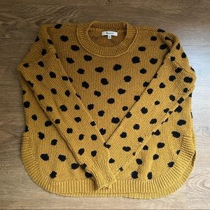 Madewell Painted Spots Pullover Sweater in Egyptian Gold Size XXS